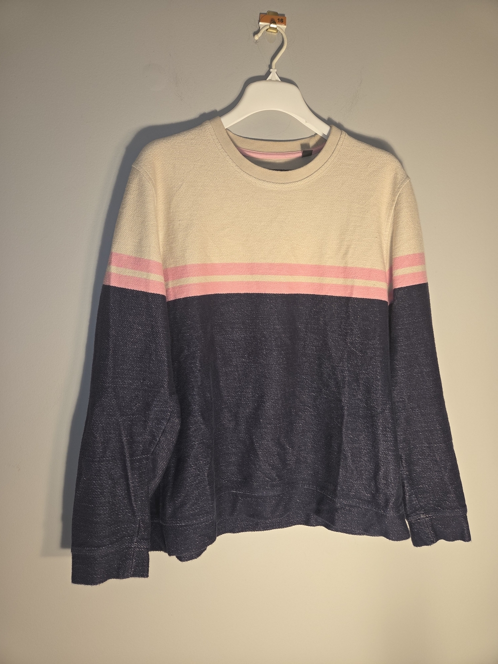 Ted Baker London Women's Colorblock Cable Knit Crewneck Sweater - Pink / Cream